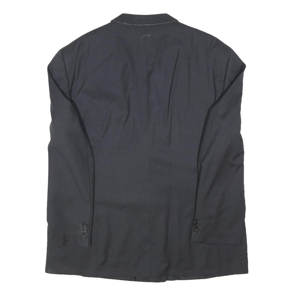 RENATO CAVALI BY SCHILD Mens Black Double Breasted Wool Jacket XL Plain Button