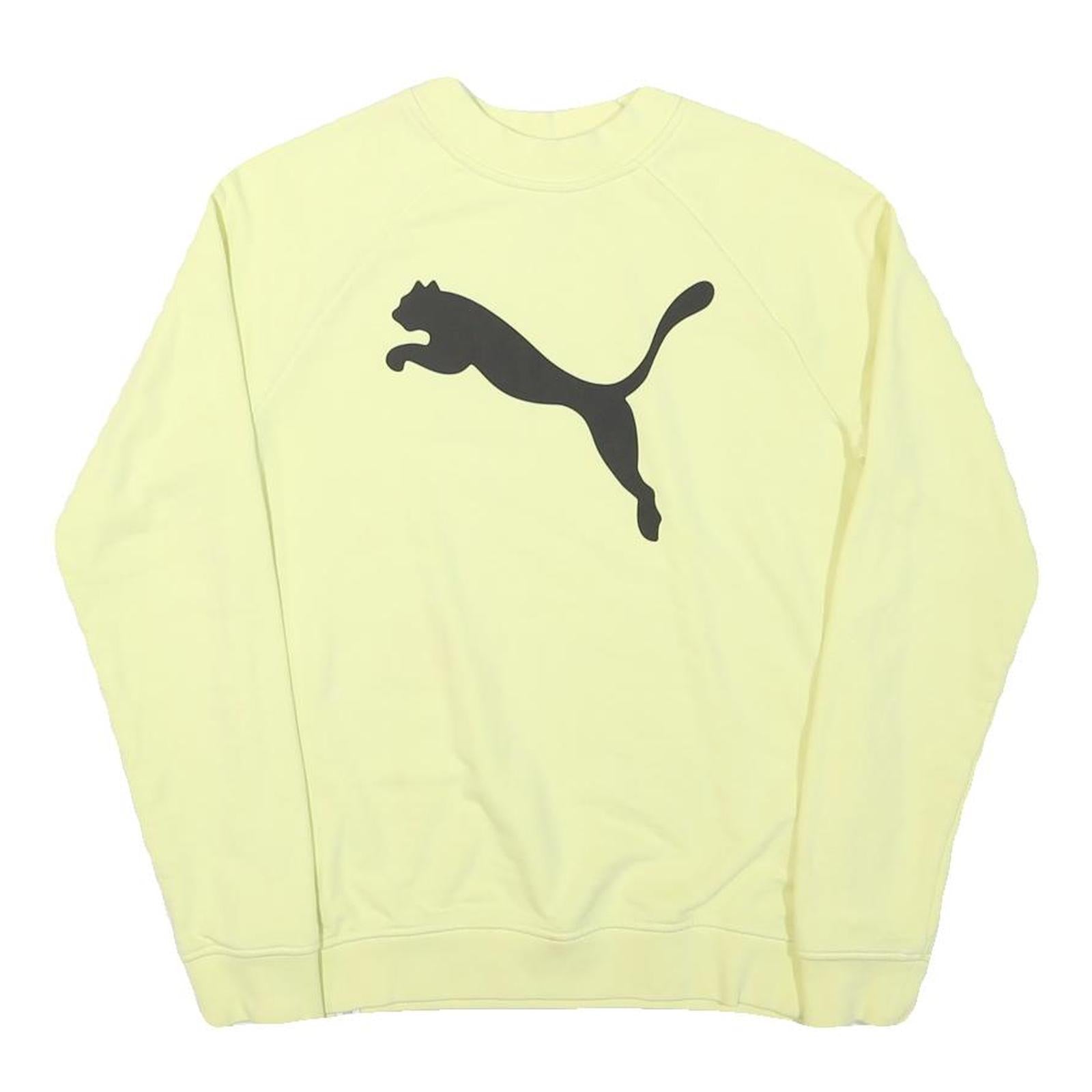 PUMA Mens Yellow XS Crew Neck Cotton Blend Sweatshirt Pullover Casual Wear
