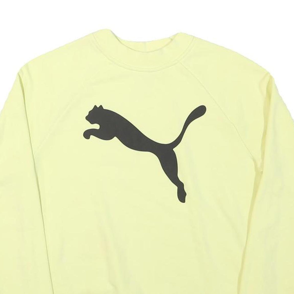 PUMA Mens Yellow XS Crew Neck Cotton Blend Sweatshirt Pullover Casual Wear