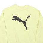 PUMA Mens Yellow XS Crew Neck Cotton Blend Sweatshirt Pullover Casual Wear