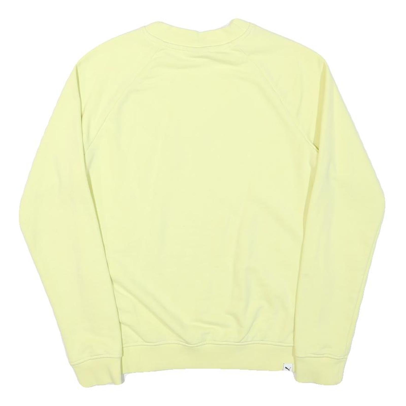 PUMA Mens Yellow XS Crew Neck Cotton Blend Sweatshirt Pullover Casual Wear
