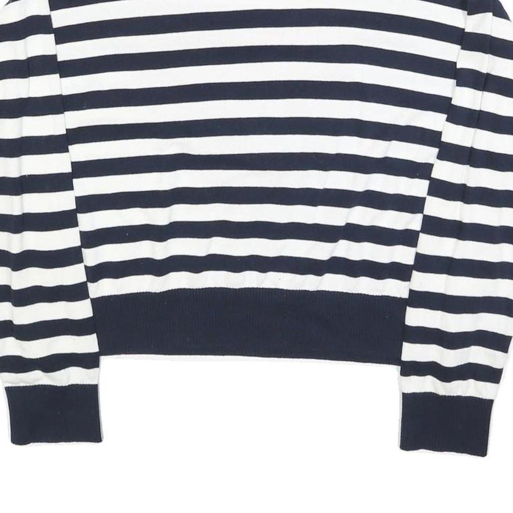 TOMMY HILFIGER Womens Navy & White Heart Patterned Cotton Blend Jumper Crew Neck