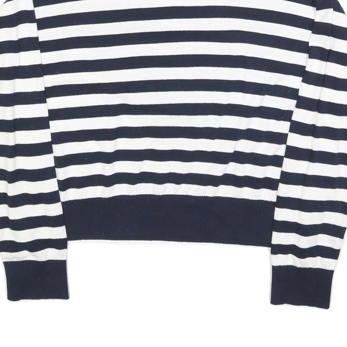 TOMMY HILFIGER Womens Navy & White Heart Patterned Cotton Blend Jumper Crew Neck