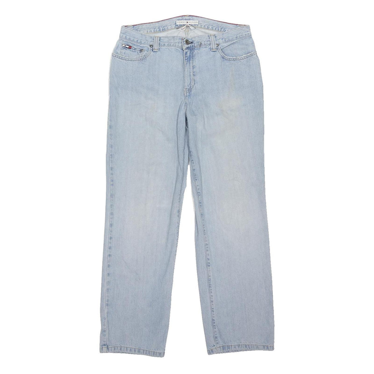 TOMMY HILFIGER Womens Regular Fit Light Blue Denim Jeans W32 L30 Classic Style