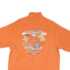 TOMMY HILFIGER Mens Orange Silk Shirt M Hawaiian Style Relaxed Fit