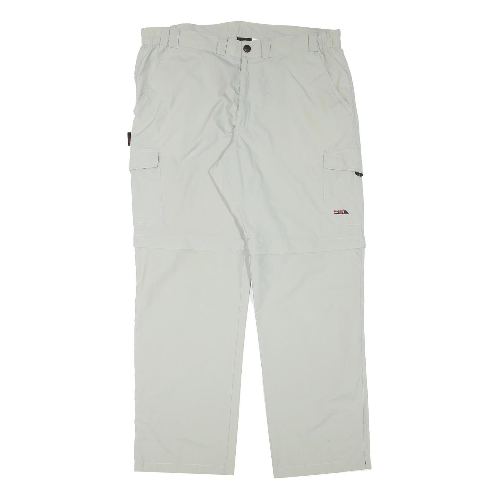 HS Mens Polyester Blend Beige Regular Fit Straight Leg Trousers W37 L31 Cargo