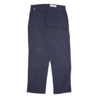 CARHARTT Mens Cotton Blend Navy Relaxed Straight Trousers W34 L34 Workwear