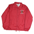 JERZEES Mens Red Badger Braves Button Jacket M Polyester Lightweight Casual
