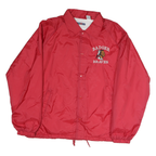 JERZEES Mens Red Badger Braves Button Jacket M Polyester Lightweight Casual