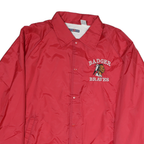 JERZEES Mens Red Badger Braves Button Jacket M Polyester Lightweight Casual
