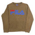 FILA Womens Brown Crew Neck M Sweatshirt Logo Front Pocket Casual