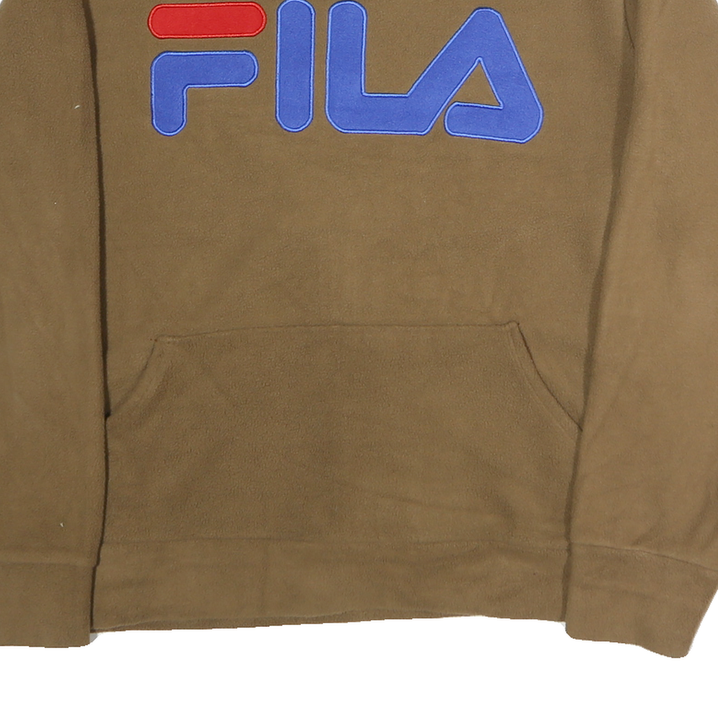 FILA Womens Brown Crew Neck M Sweatshirt Logo Front Pocket Casual