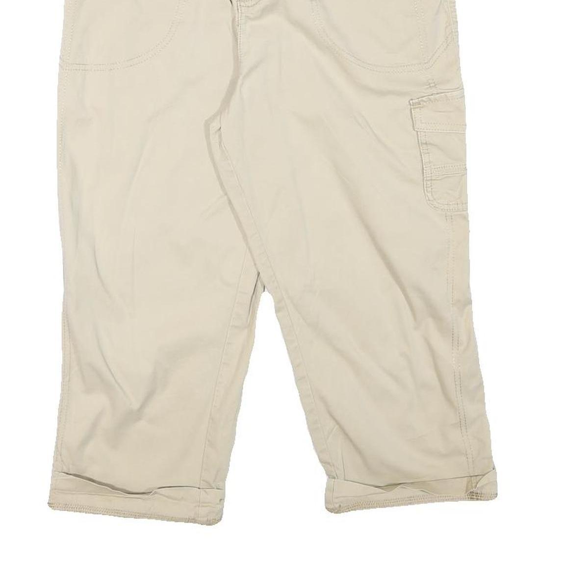 LEE Womens Beige Cotton Blend Cargo Shorts L W31 Casual Relaxed Fit