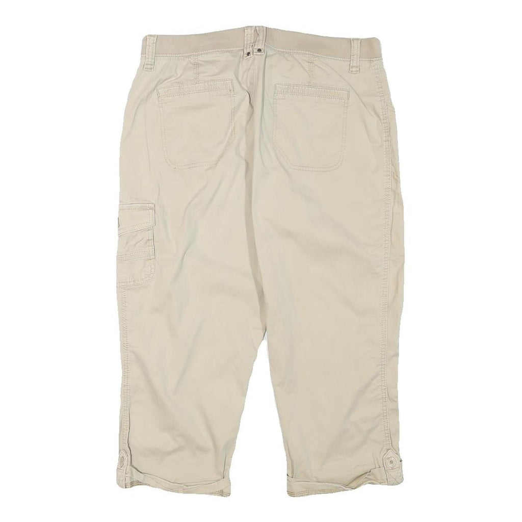 LEE Womens Beige Cotton Blend Cargo Shorts L W31 Casual Relaxed Fit