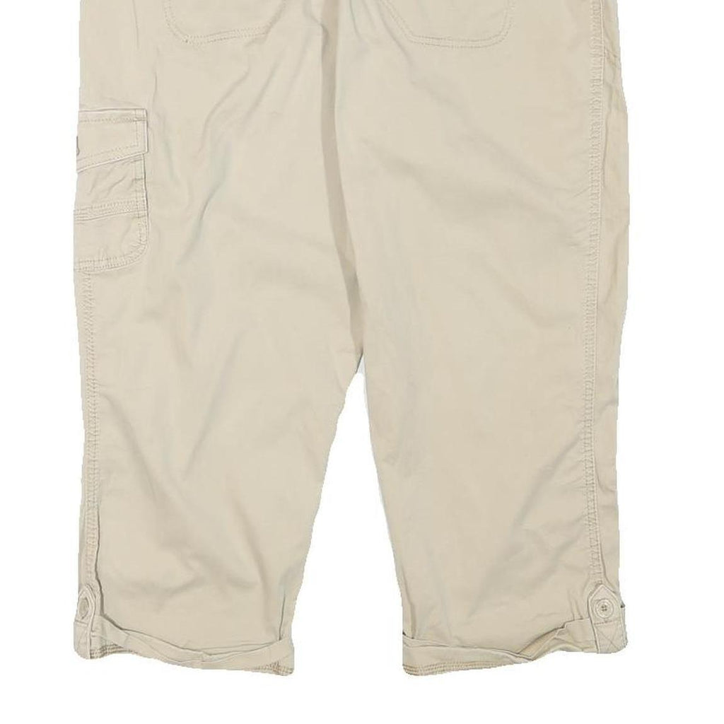 LEE Womens Beige Cotton Blend Cargo Shorts L W31 Casual Relaxed Fit