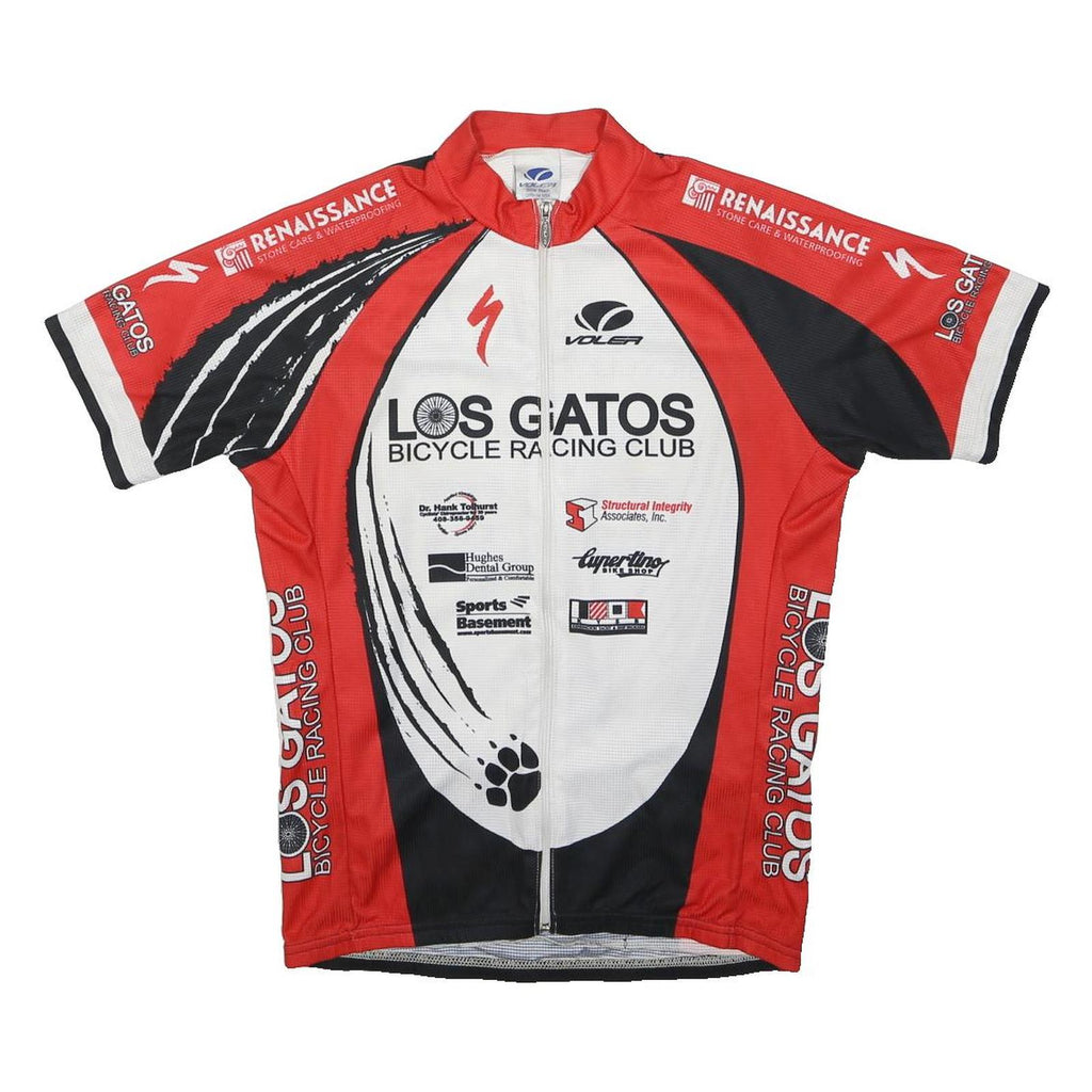 VOLEA Mens Red & Black Los Gatos Bicycle Racing Club Cycling Jersey M Short