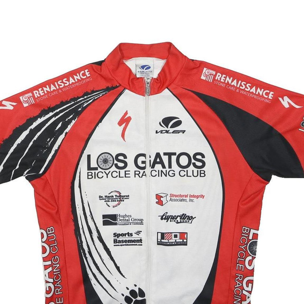 VOLEA Mens Red & Black Los Gatos Bicycle Racing Club Cycling Jersey M Short