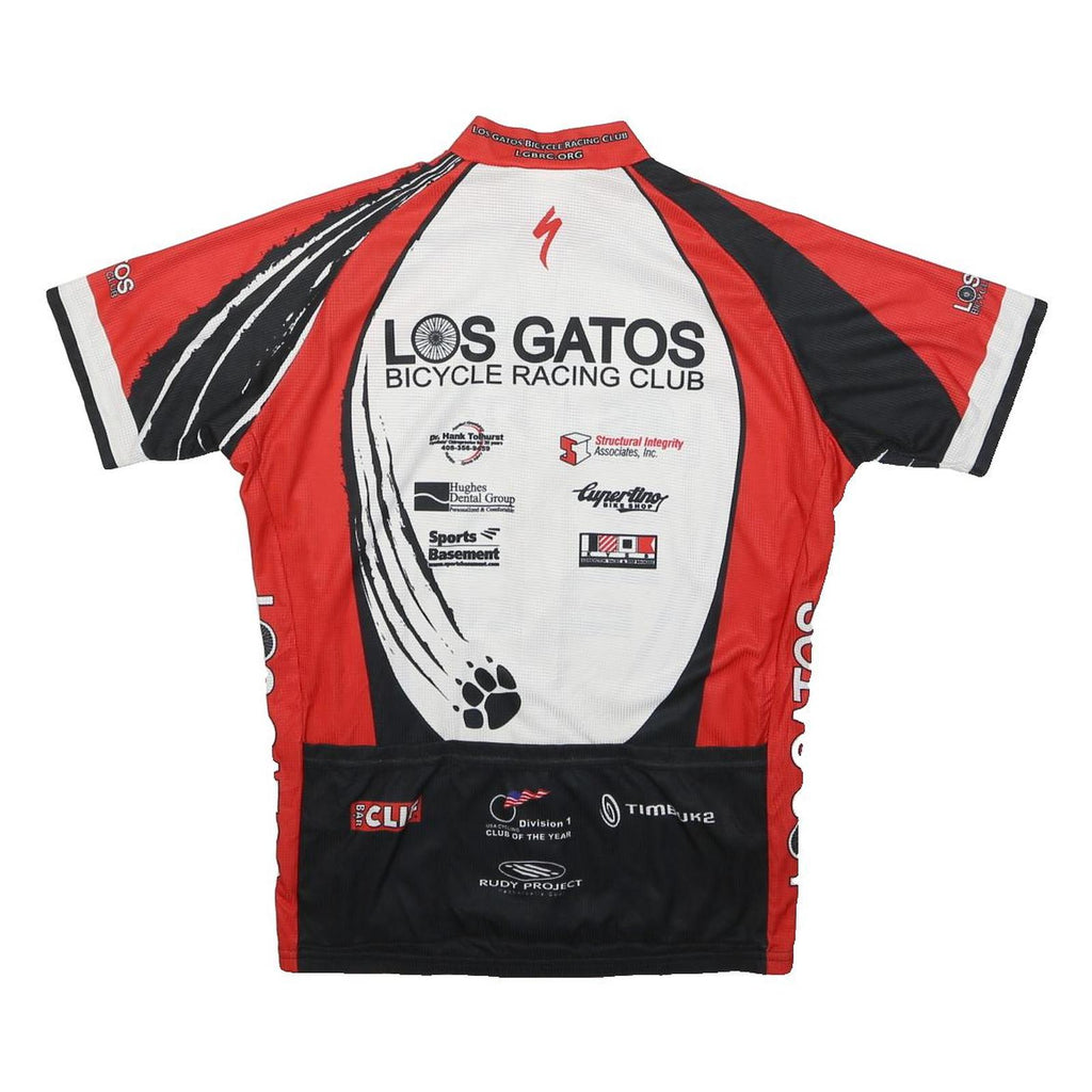 VOLEA Mens Red & Black Los Gatos Bicycle Racing Club Cycling Jersey M Short