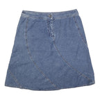 AXCESS Womens Blue Denim A-Line Knee Length Cotton Skirt M Casual Wear