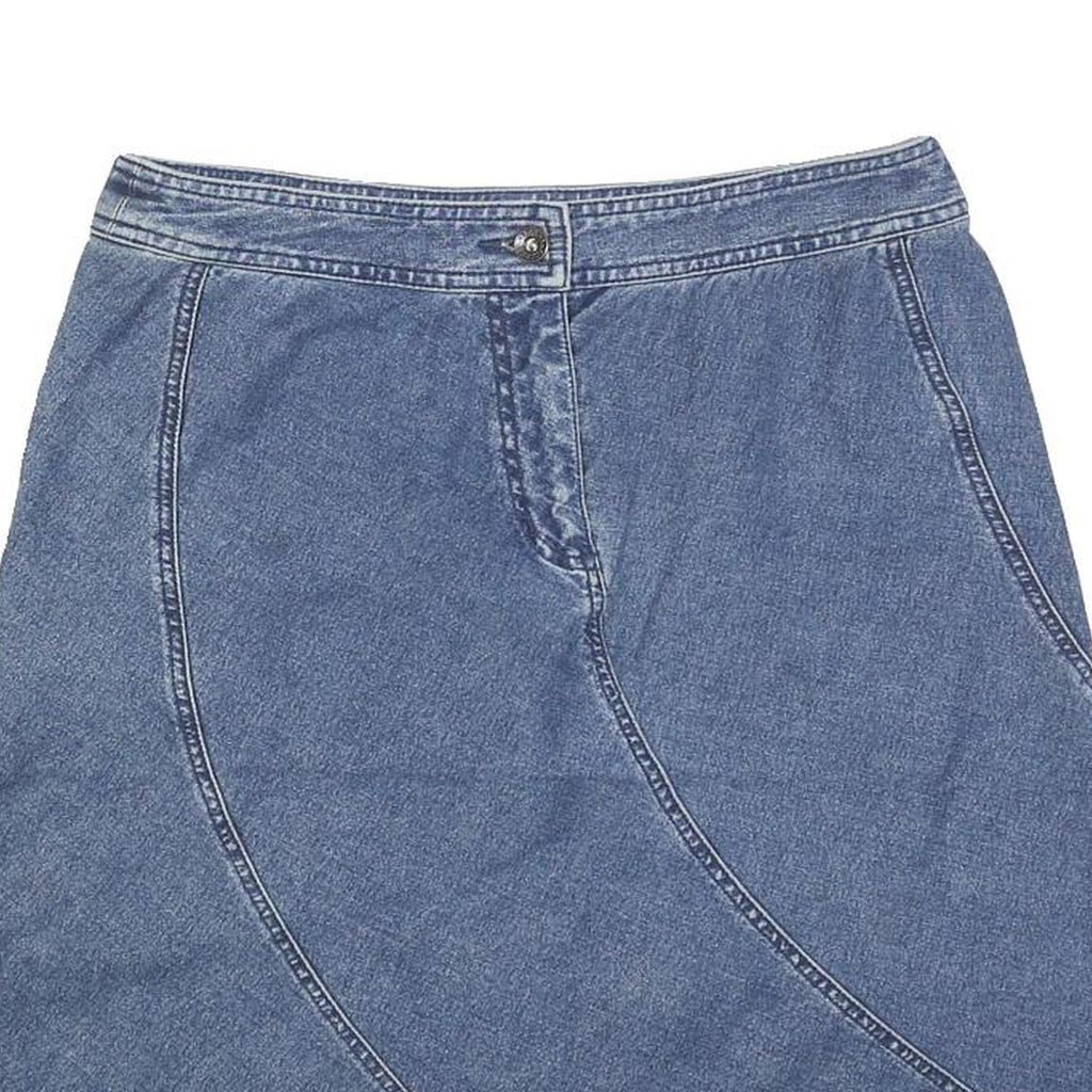 AXCESS Womens Blue Denim A-Line Knee Length Cotton Skirt M Casual Wear