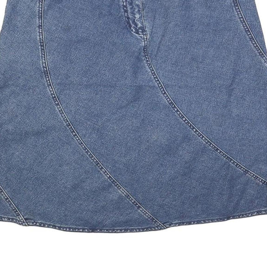 AXCESS Womens Blue Denim A-Line Knee Length Cotton Skirt M Casual Wear
