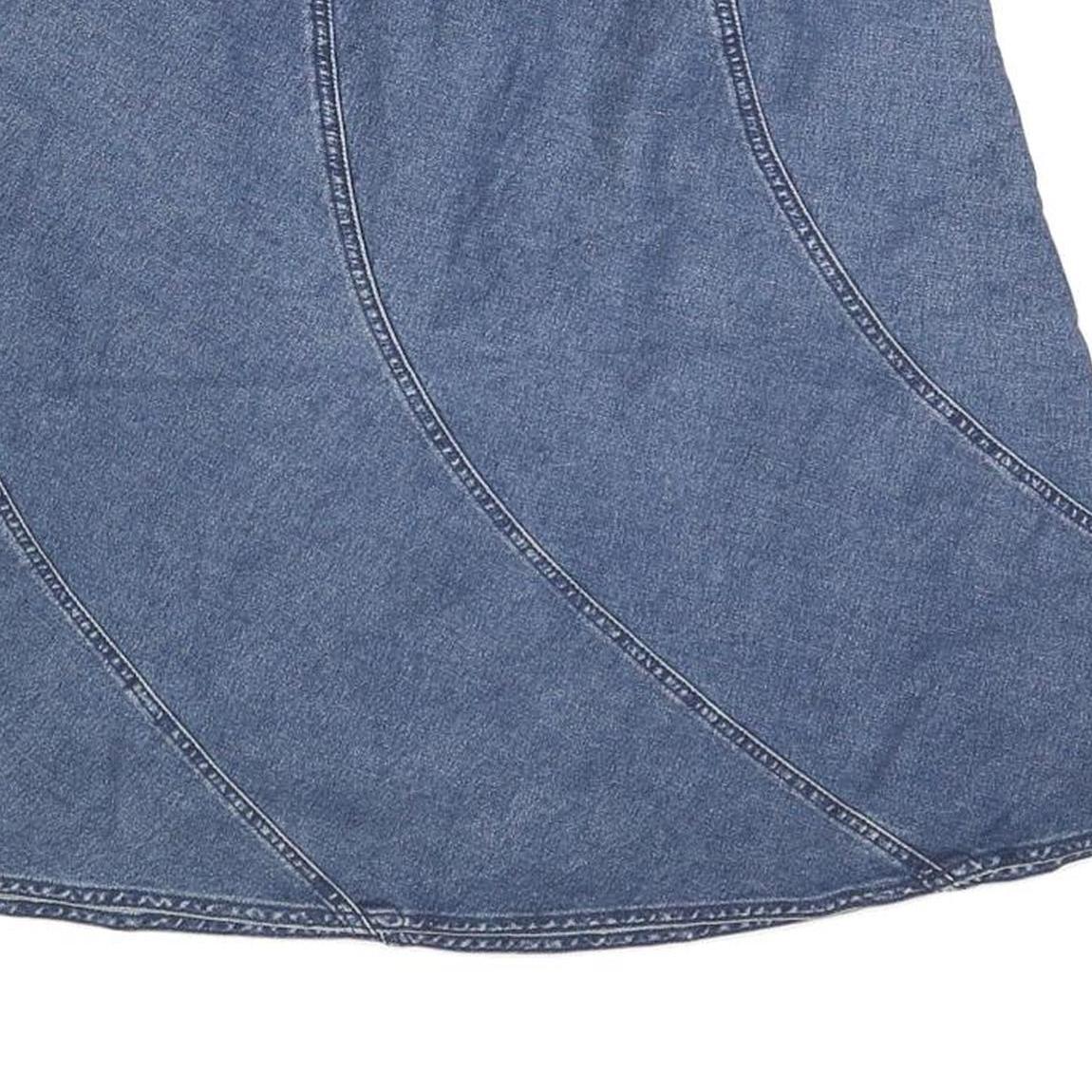 AXCESS Womens Blue Denim A-Line Knee Length Cotton Skirt M Casual Wear