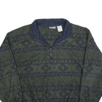 BUGLE BOY Mens Green & Navy Patterned Jumper Pullover Crew Neck Basic Knit XL