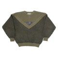 GABRIELLE Mens Patterned Jumper Green Geometric Tight Knit M