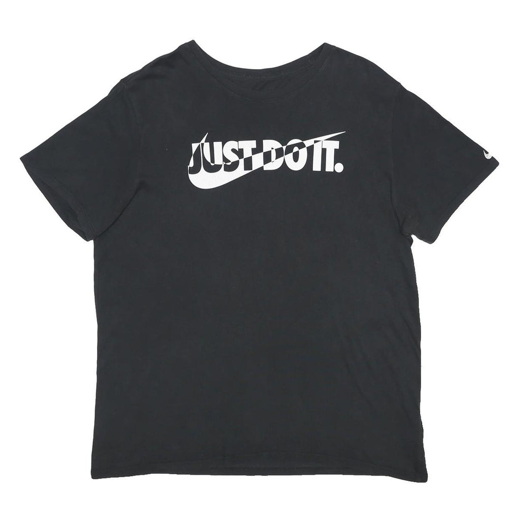 NIKE Mens Black Just Do It Graphic T-Shirt XL Short Sleeve Crew Neck Casual