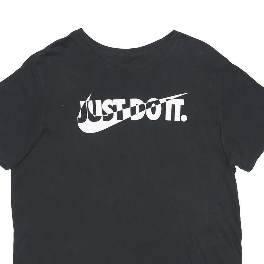 NIKE Mens Black Just Do It Graphic T-Shirt XL Short Sleeve Crew Neck Casual