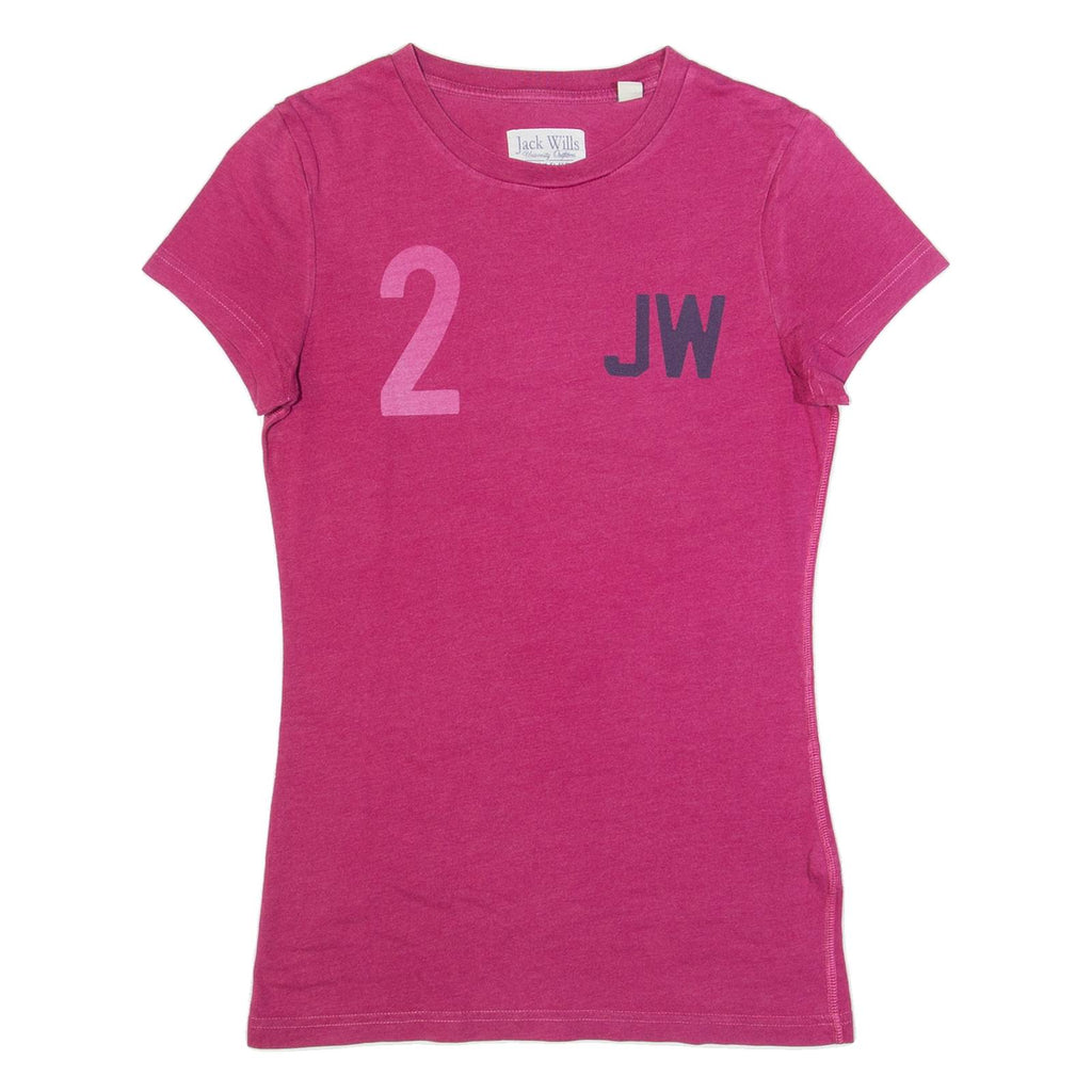 JACK WILLS Womens T-Shirt Pink UK 8