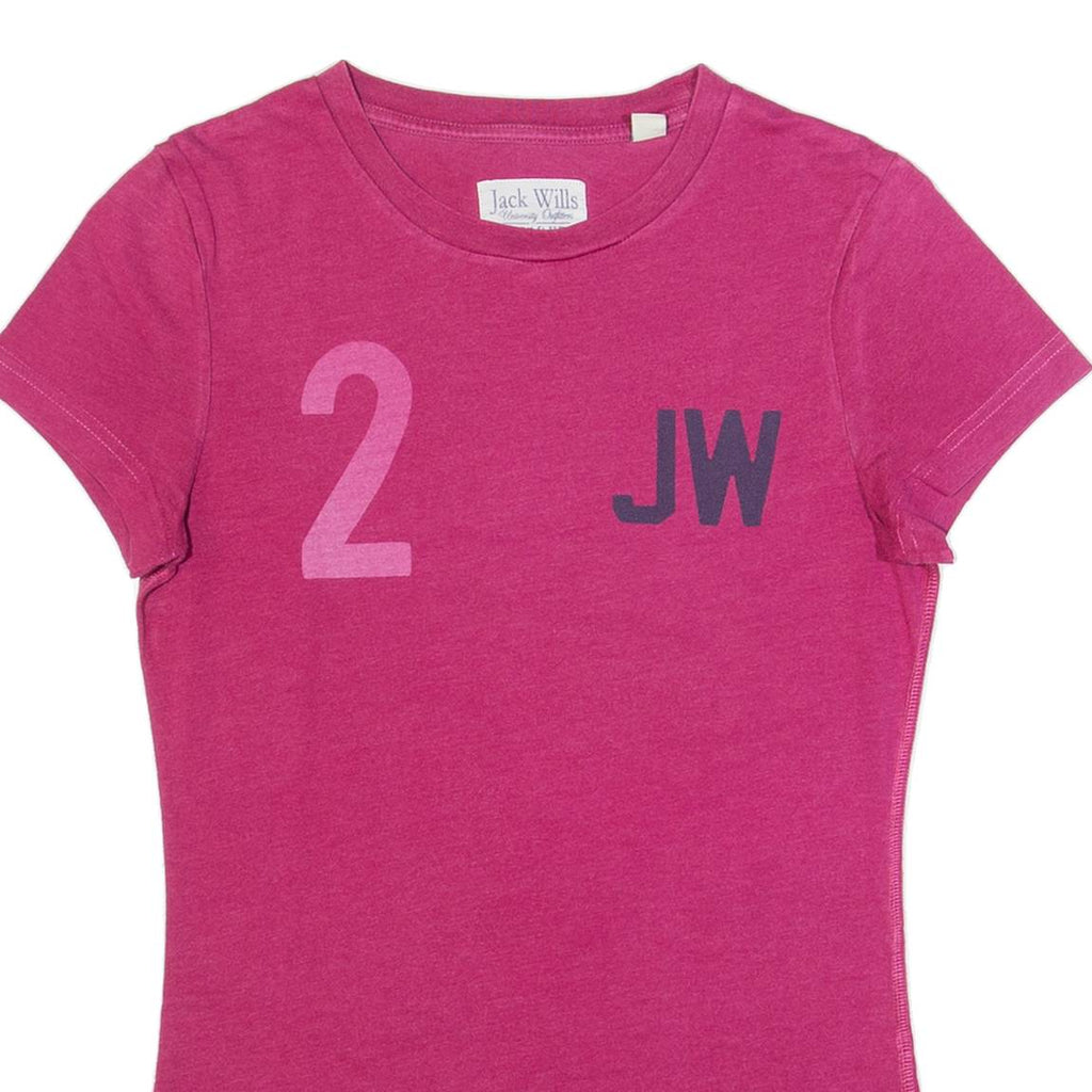 JACK WILLS Womens T-Shirt Pink UK 8