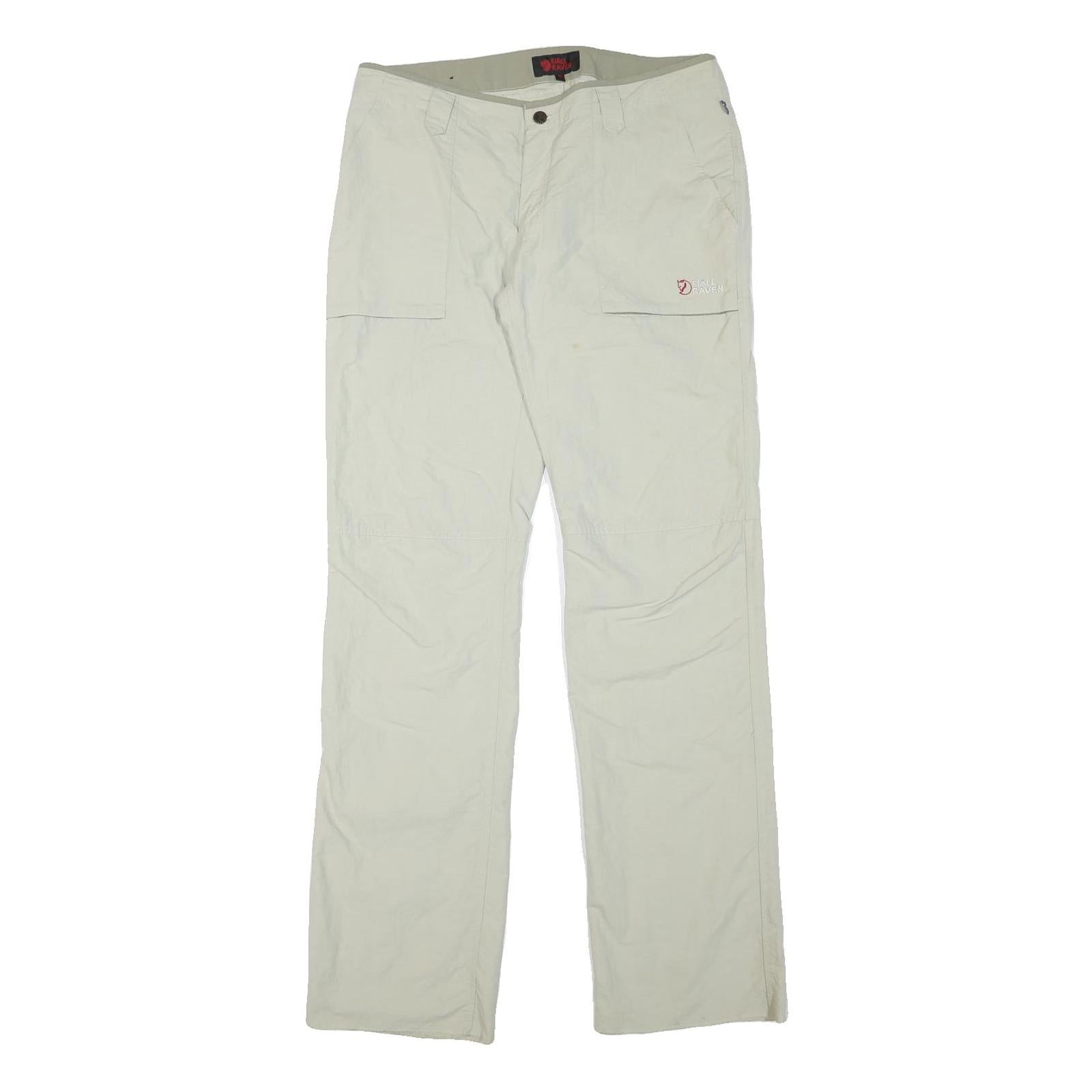 FJALLRAVEN Mens Regular Beige Polyester Blend Zip Trousers W33 L35 Outdoor