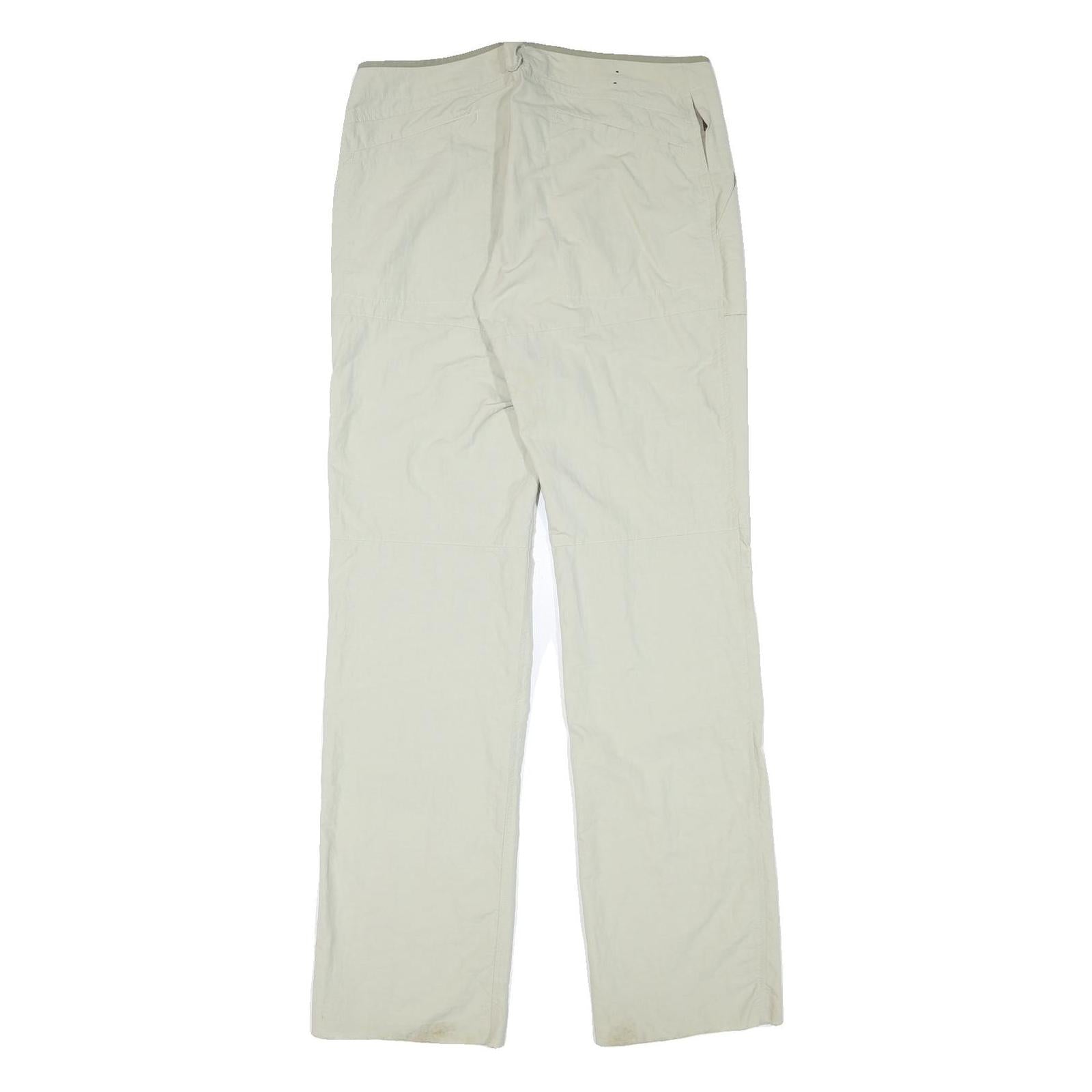 FJALLRAVEN Mens Regular Beige Polyester Blend Zip Trousers W33 L35 Outdoor