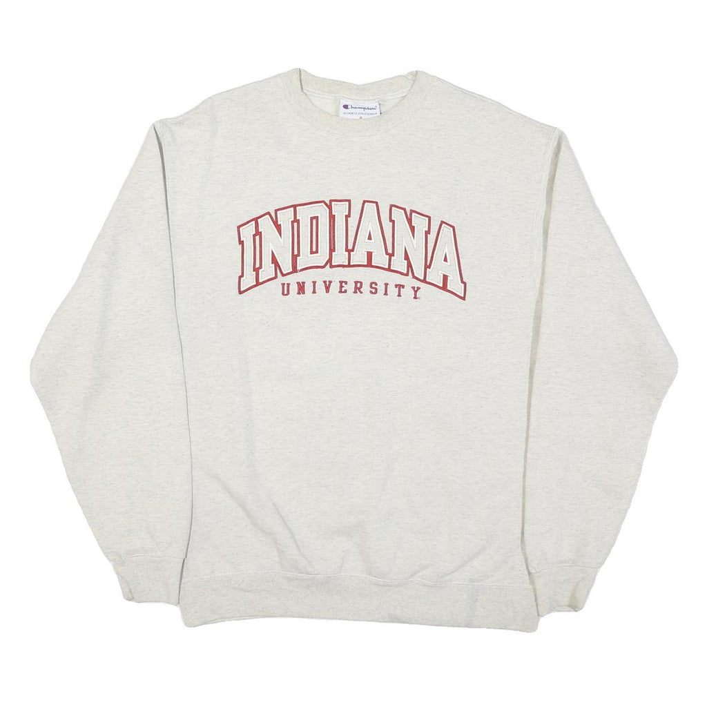CHAMPION Mens Cream Indiana University Crew Neck M Cotton Blend Sweatshirt