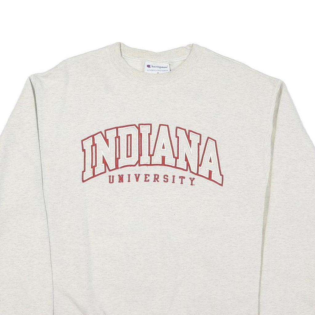 CHAMPION Mens Cream Indiana University Crew Neck M Cotton Blend Sweatshirt