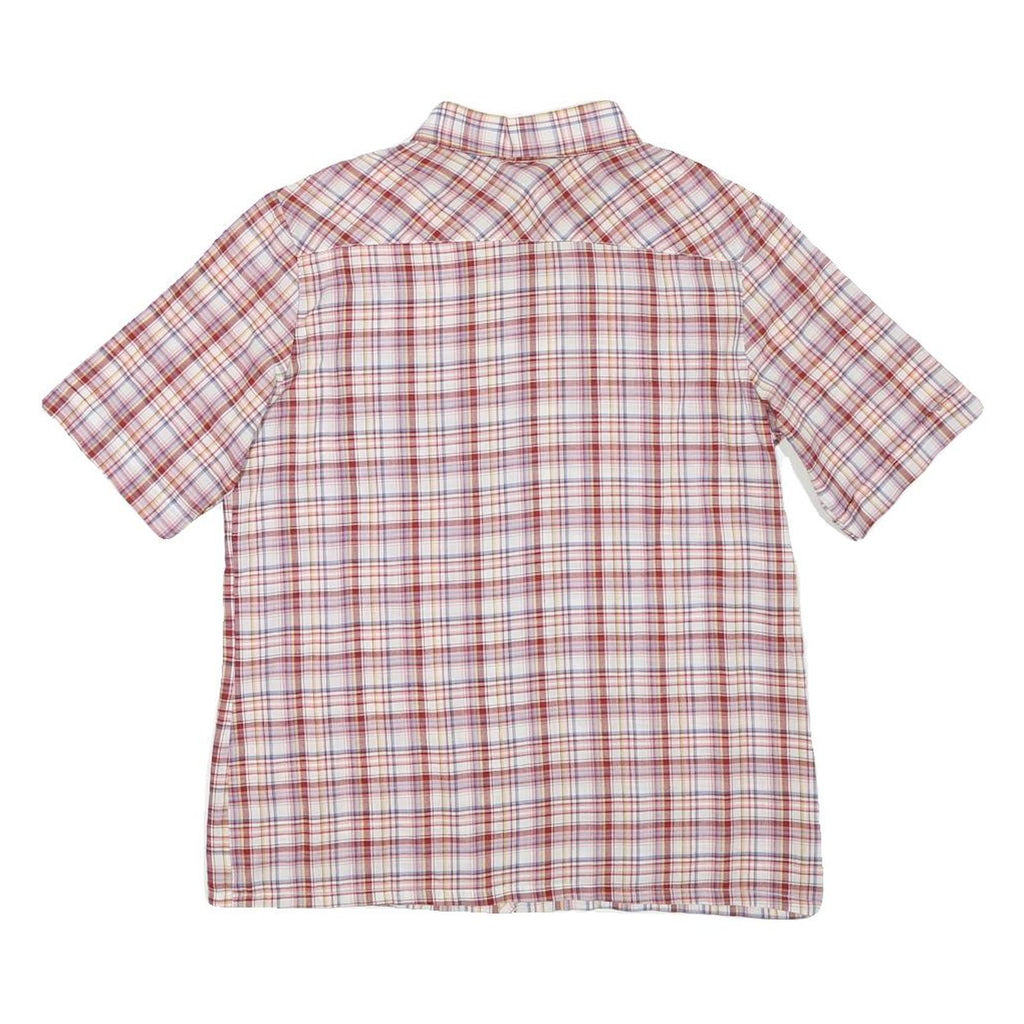 C&A Womens Red Plaid Shirt XXS Cotton Blend Short Sleeve Button Pocket