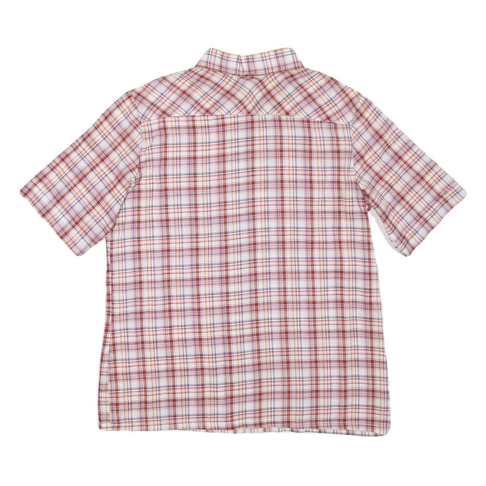 C&A Womens Red Plaid Shirt XXS Cotton Blend Short Sleeve Button Pocket