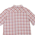 C&A Womens Red Plaid Shirt XXS Cotton Blend Short Sleeve Button Pocket