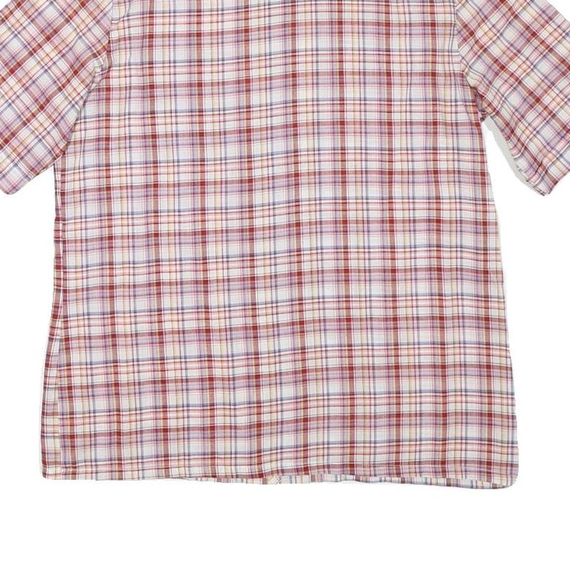 C&A Womens Red Plaid Shirt XXS Cotton Blend Short Sleeve Button Pocket