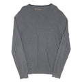 BEN SHERMAN Mens Grey Cotton Blend Plain Crew Neck Basic Knit Jumper L Casual