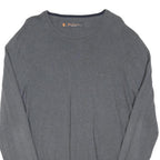 BEN SHERMAN Mens Grey Cotton Blend Plain Crew Neck Basic Knit Jumper L Casual