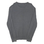 BEN SHERMAN Mens Grey Cotton Blend Plain Crew Neck Basic Knit Jumper L Casual