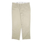DICKIES Mens Cotton Blend Beige Regular Fit Straight Trousers W40 L29 Workwear