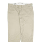 DICKIES Mens Cotton Blend Beige Regular Fit Straight Trousers W40 L29 Workwear