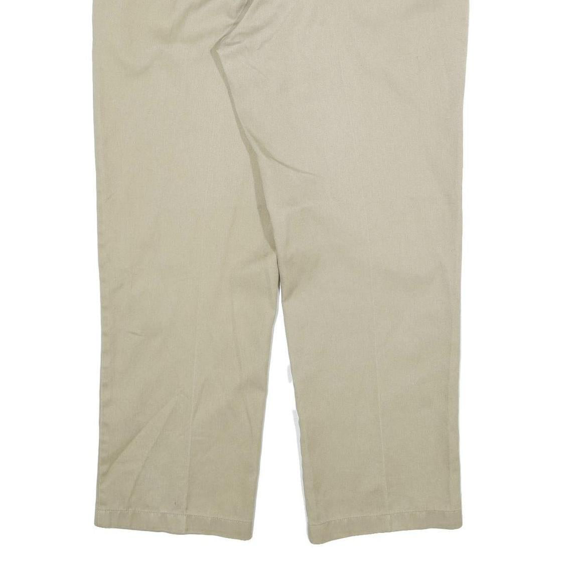 DICKIES Mens Cotton Blend Beige Regular Fit Straight Trousers W40 L29 Workwear