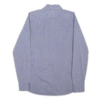 TED BAKER Mens Blue Pattern Shirt M Cotton Blend Casual Long Sleeve Buttons