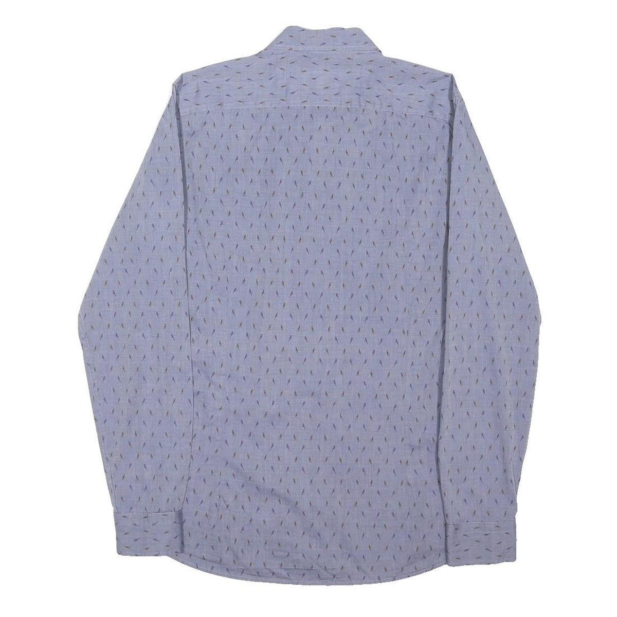 TED BAKER Mens Blue Pattern Shirt M Cotton Blend Casual Long Sleeve Buttons