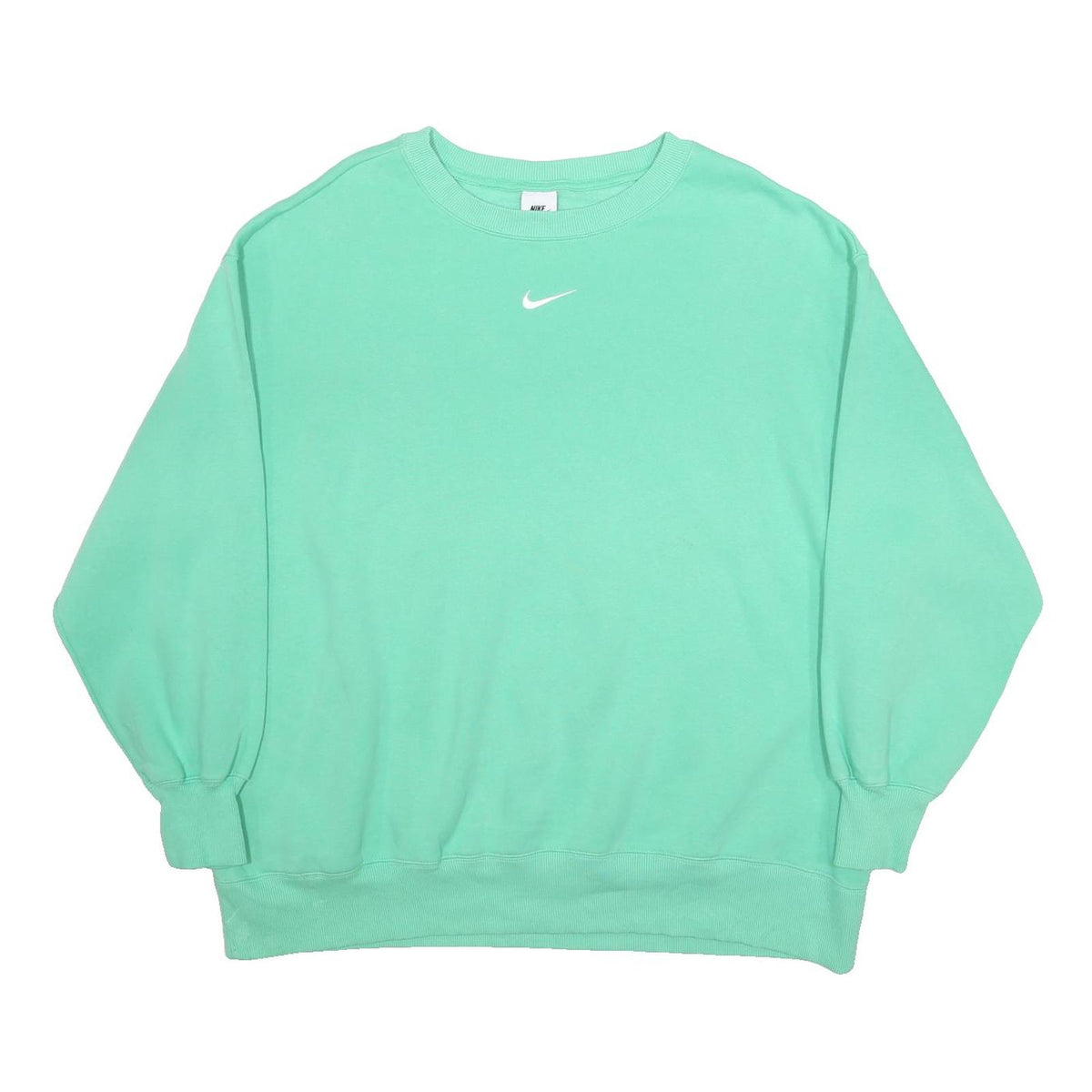 NIKE Womens Green Crew Neck XL Cotton Blend Sweatshirt Casual Sportswear