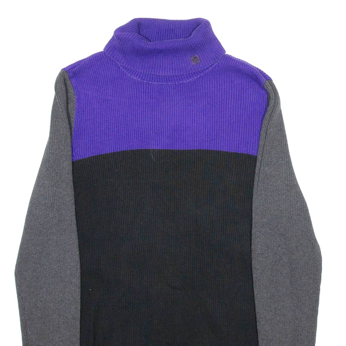 LAUREN RALPH LAUREN Womens Jumper Purple Roll Neck Tight Knit XL